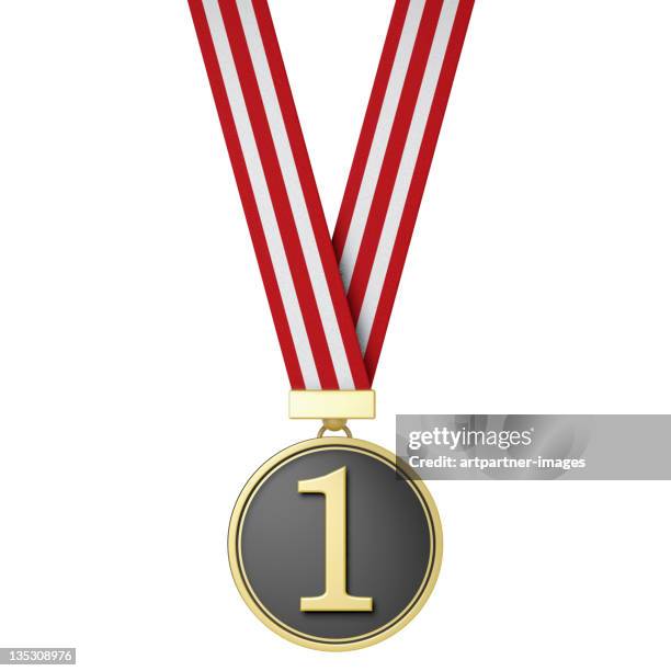 number one - the winner - gold medal - gouden medaille stockfoto's en -beelden