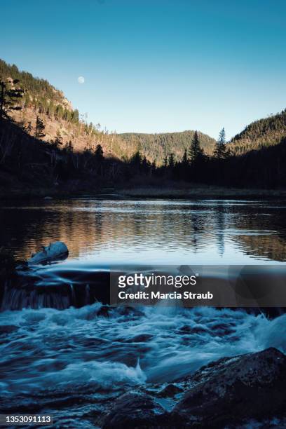 sunset on the river in spearfish canyon - spearfish south dakota stock-fotos und bilder