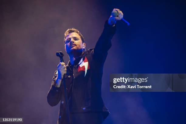 Spanish singer Dani Martin performs in concert at Palau Sant Jordi on November 13, 2021 in Barcelona, Spain.