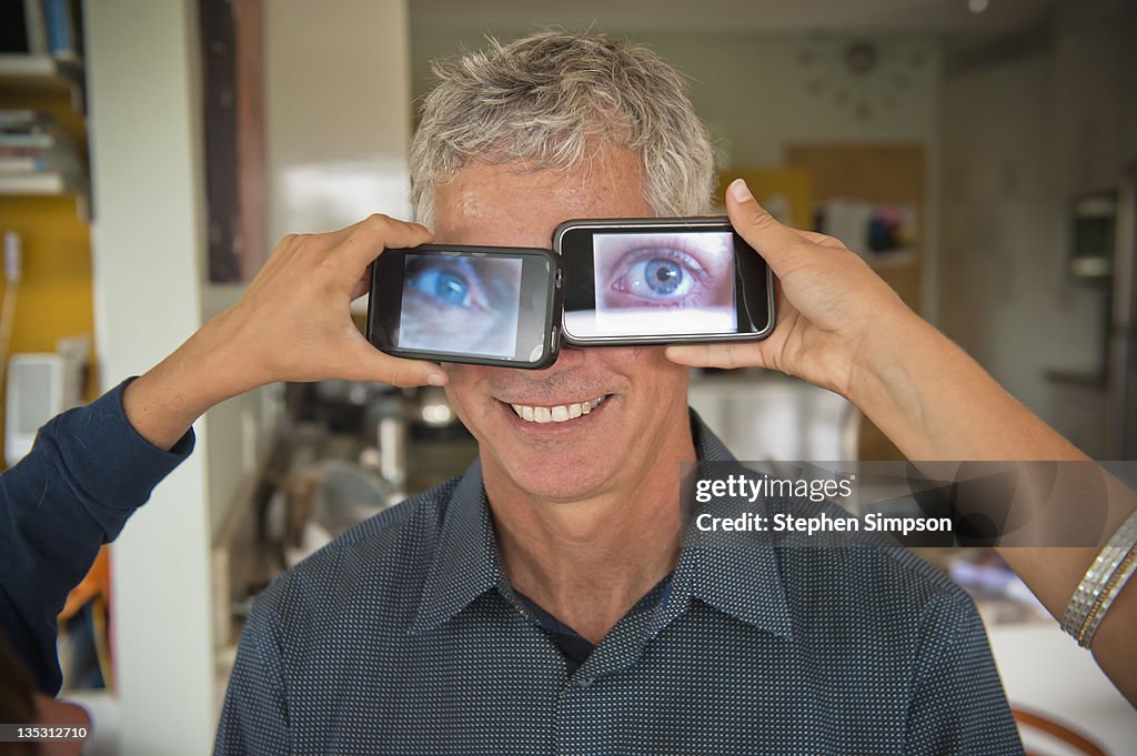 Portrait with cell phones