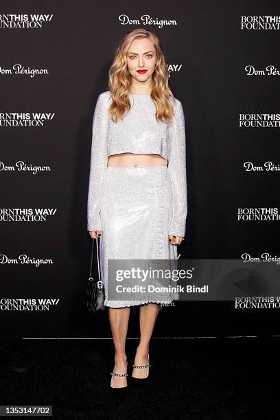 Amanda Seyfried attends the Dom Perignon & Born This Way Foundation host Charity Dinner on World Kindness Day at Museum of Modern Art on November 13,...