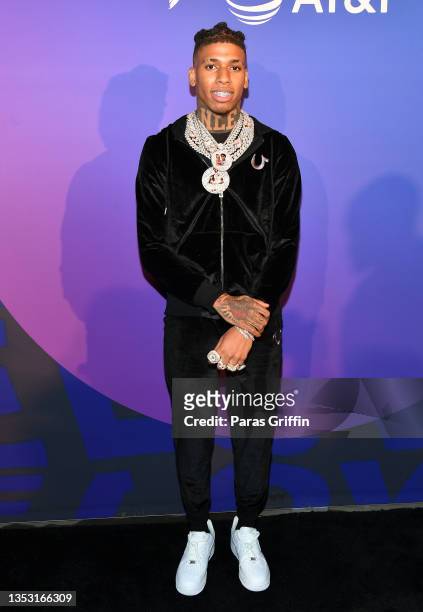 Rapper NLE Choppa attends the 2021 REVOLT Summit at 787 Windsor on November 13, 2021 in Atlanta, Georgia.