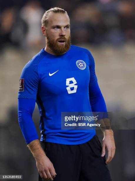 Henri Anier of Estonia during the 2022 FIFA World Cup Qualifier match between Belgium and Estonia at the King Baudouin Stadium on November 13, 2021...
