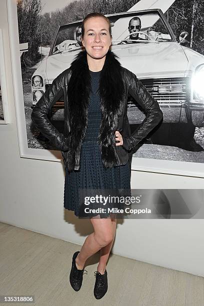 Model Natalie White attends the Michael Dweck exhibition opening at Staley Wise Gallery on December 8, 2011 in New York City.