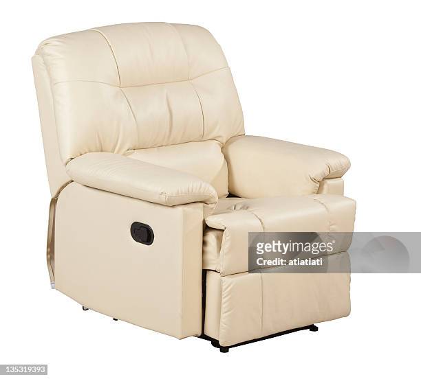 leather armchair with path - recliner chair stock pictures, royalty-free photos & images
