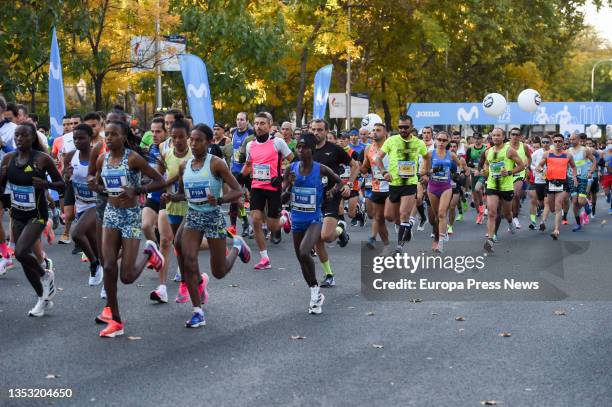 Several runners of the elite section participate in the 20th Madrid Half Marathon, on 14 November, 2021 in Madrid, Spain. Madrid hosts this Sunday...