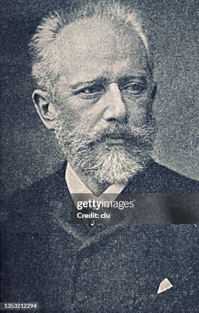 tchaikovsky, russian composer - pyotr ilyich tchaikovsky stock illustrations
