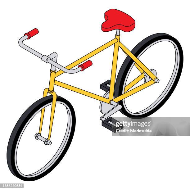bicycle isometric - saddle stock illustrations