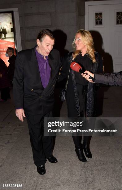 Ramiro Oliveros and Iris Oliveros Márquez are seen leaving Diana Navarro's musical on November 11 in Madrid, Spain.