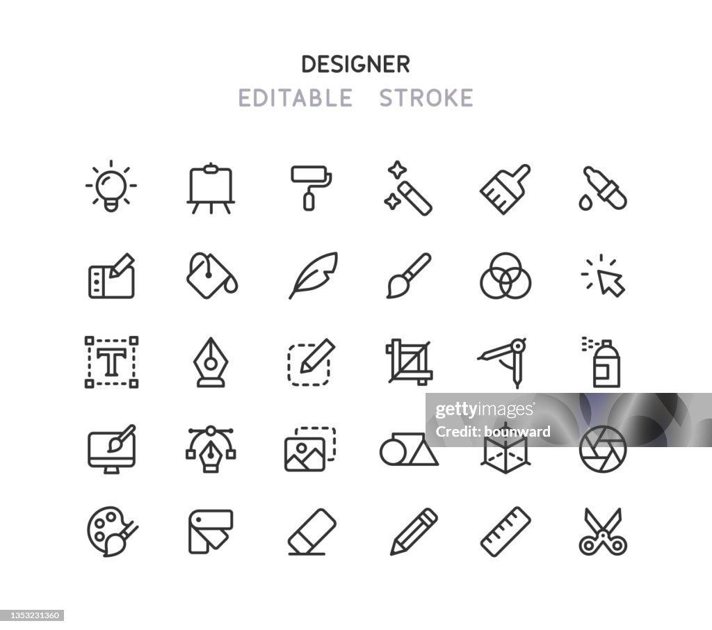 Grafische Design-Liniensymbole Bearbeitbare Kontur