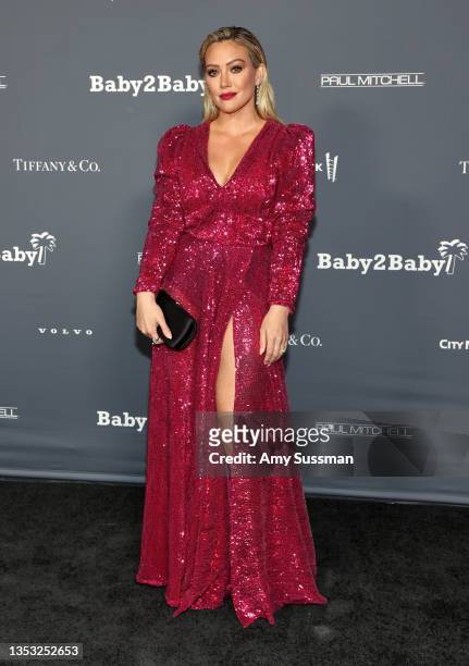 Hilary Duff attends the Baby2Baby 10-Year Gala presented by Paul Mitchell on November 13, 2021 in West Hollywood, California.