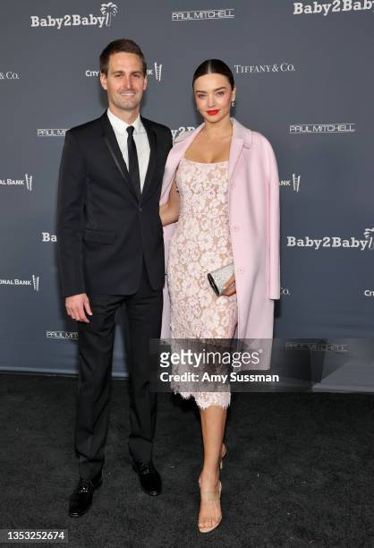 Evan Spiegel and Miranda Kerr attend the Baby2Baby 10-Year Gala presented by Paul Mitchell on November 13, 2021 in West Hollywood, California.