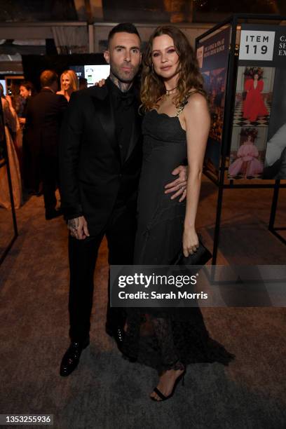 Adam Levine and Behati Prinsloo attend the Baby2Baby 10-Year Gala presented by Paul Mitchell on November 13, 2021 in West Hollywood, California.