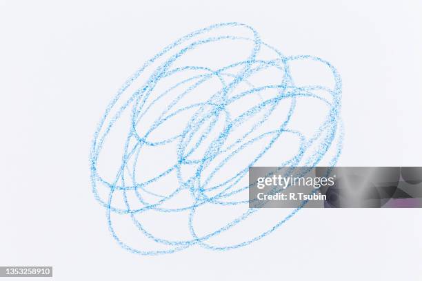 wax crayon hand drawing blue background texture - patrón de garabatos fotografías e imágenes de stock