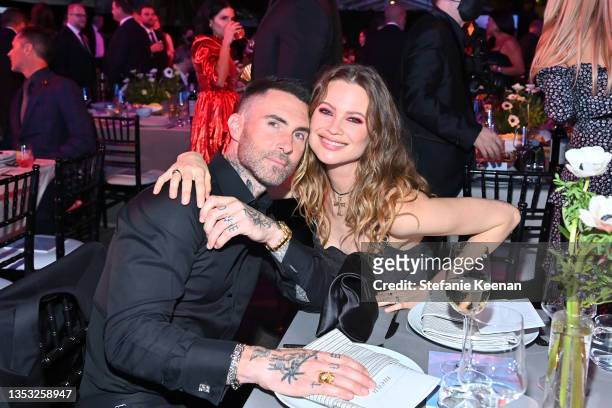 Adam Levine and Behati Prinsloo attend the Baby2Baby 10-Year Gala presented by Paul Mitchell on November 13, 2021 in West Hollywood, California.