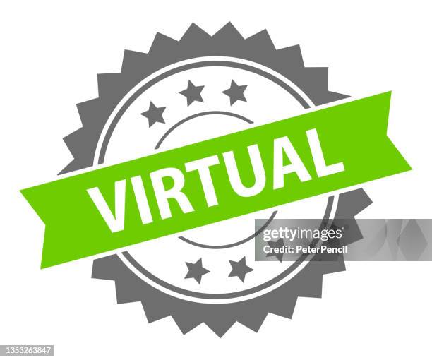 virtual - stamp, imprint, seal template. grunge effect. vector stock illustration - virtual awards stock illustrations