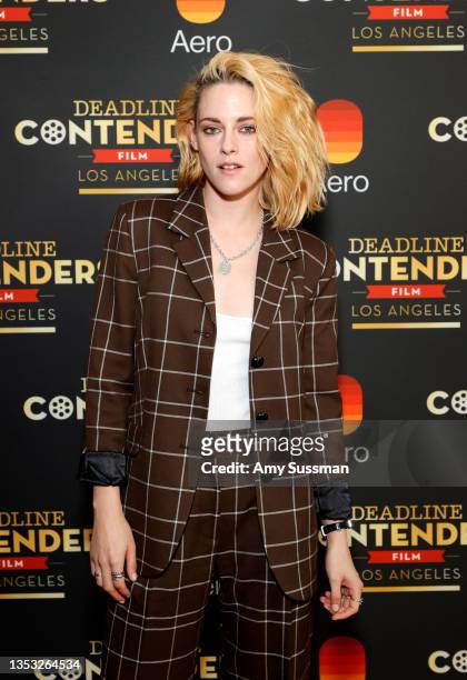 Actor Kristen Stewart from NEON & Topic Studios' 'Spencer' attends the Deadline's The Contenders Film at DGA Theater Complex on November 14, 2021 in...