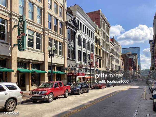 gay street in downtown knoxville, tn - knoxville stock pictures, royalty-free photos & images