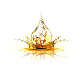 Oil Splash In The Form Of A Drop. On The Oil