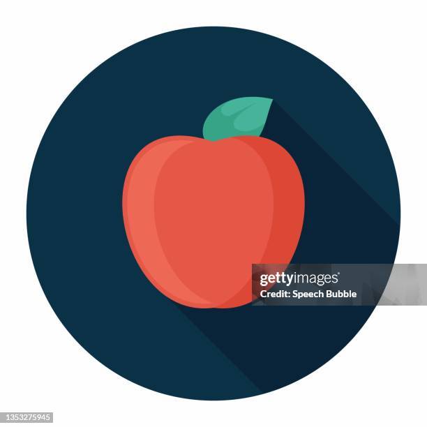 apple flat icon - apple orchard stock illustrations