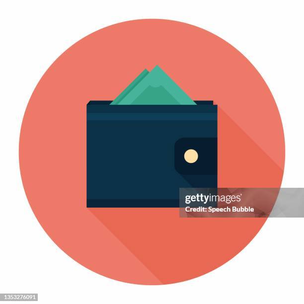 ilustraciones, imágenes clip art, dibujos animados e iconos de stock de icono plano de la cartera - cartera vacía