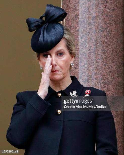 Sophie, Countess of Wessex attends the annual Remembrance Sunday service at The Cenotaph on November 14, 2021 in London, England.