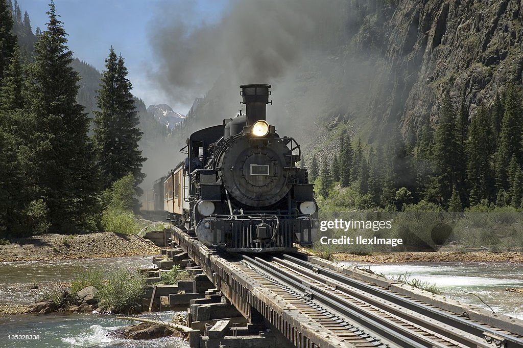 Narrow Gauge Train River Crossing