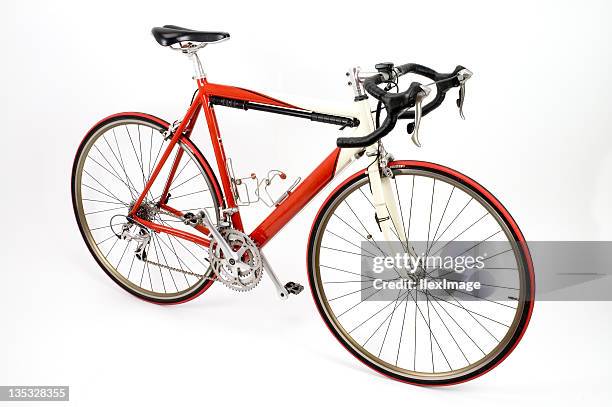 big red bike fs - bike wheel race stock pictures, royalty-free photos & images