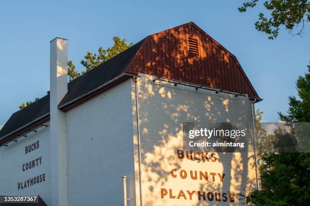 bucks county playhouse at sunset - bucks county playhouse stock pictures, royalty-free photos & images