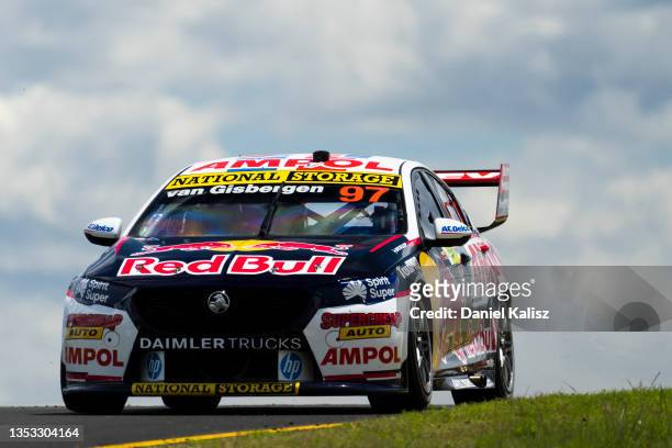 Shane van Gisbergen drives the Red Bull Ampol Holden Commodore ZB during race 3 of the Sydney SuperSprint which is part of the 2021 Supercars...