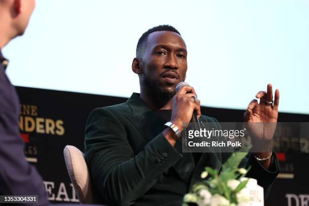 Producer/Actor Mahershala Ali from Apple Original Films' 'CODA' speaks onstage during Deadline's The Contenders Film at DGA Theater Complex on...