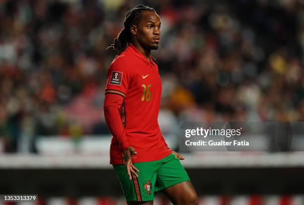 Renato Sanches of LOSC Lille and Portugal during the 2022 FIFA World Cup Qualifier match between Portugal and Serbia at Estadio da Luz on November...