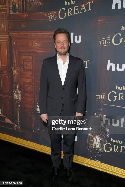 Nathan Barr attends the premiere of Hulu's "The Great" at Sunset Room Hollywood on November 14, 2021 in Los Angeles, California.