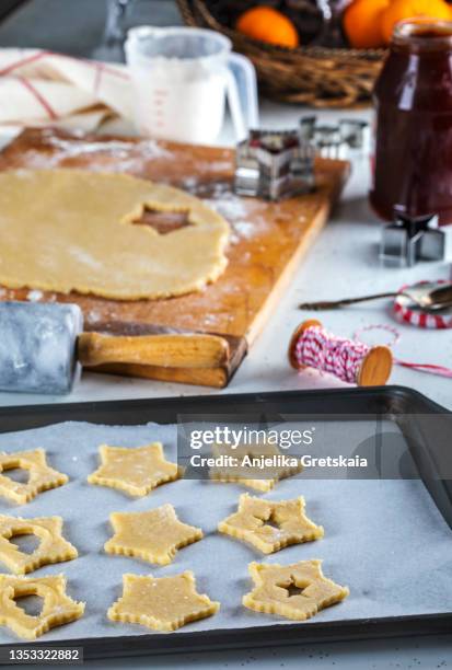 christmas baking. - cookie cutter stock pictures, royalty-free photos & images