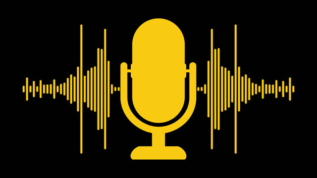 Podcast. Sound audio wave animation.