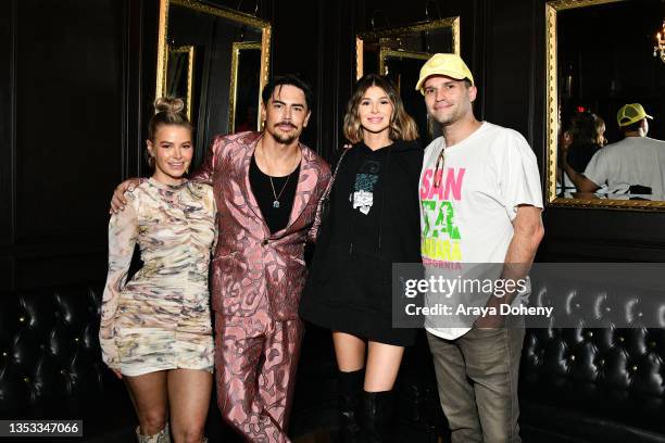Ariana Madix, Tom Sandoval, Raquel Leviss and Tom Schwartz at the Tom Sandoval & The Most Extras performance at Hotel Cafe on November 14, 2021 in...
