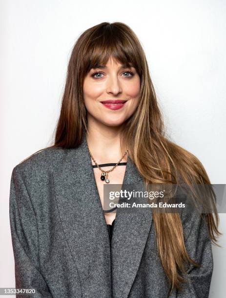 Actress Dakota Johnson attends the Film Independent screening of "The Lost Daughter" at the Pacific Design Center on November 14, 2021 in West...