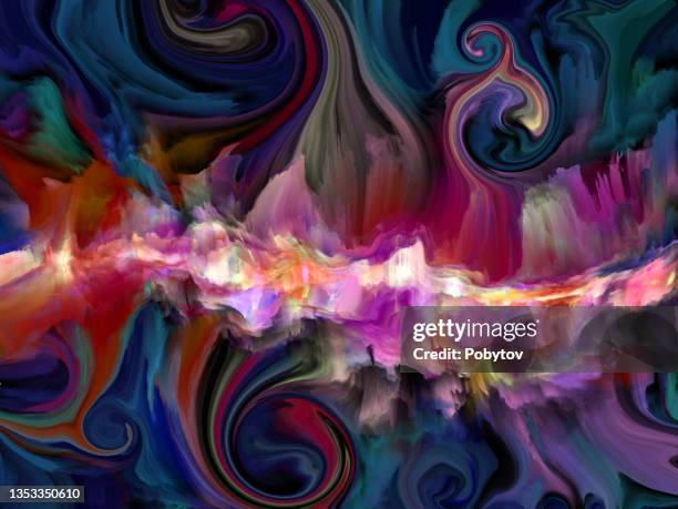 color in motion, fluid art - expressionism stock illustrations