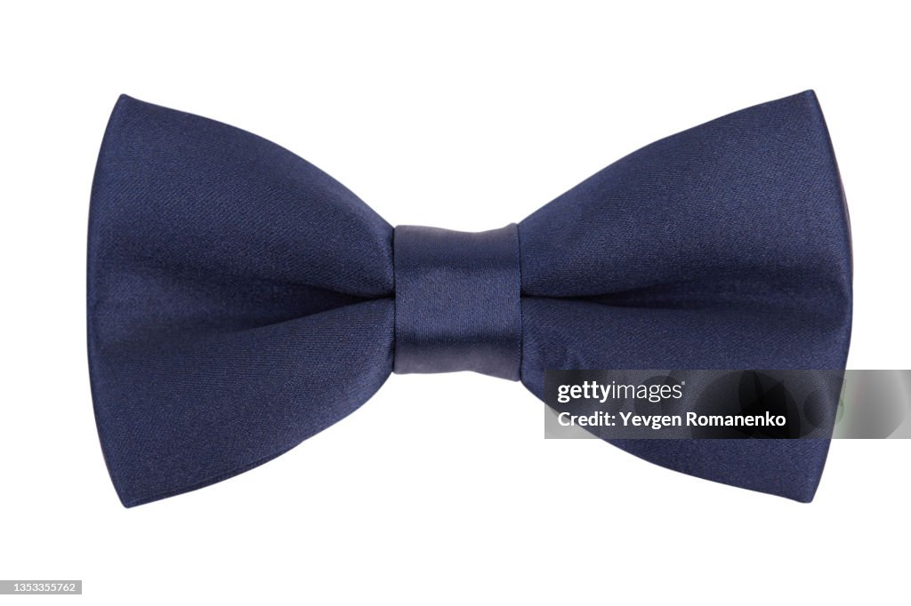 Blue bowtie isolated on white background