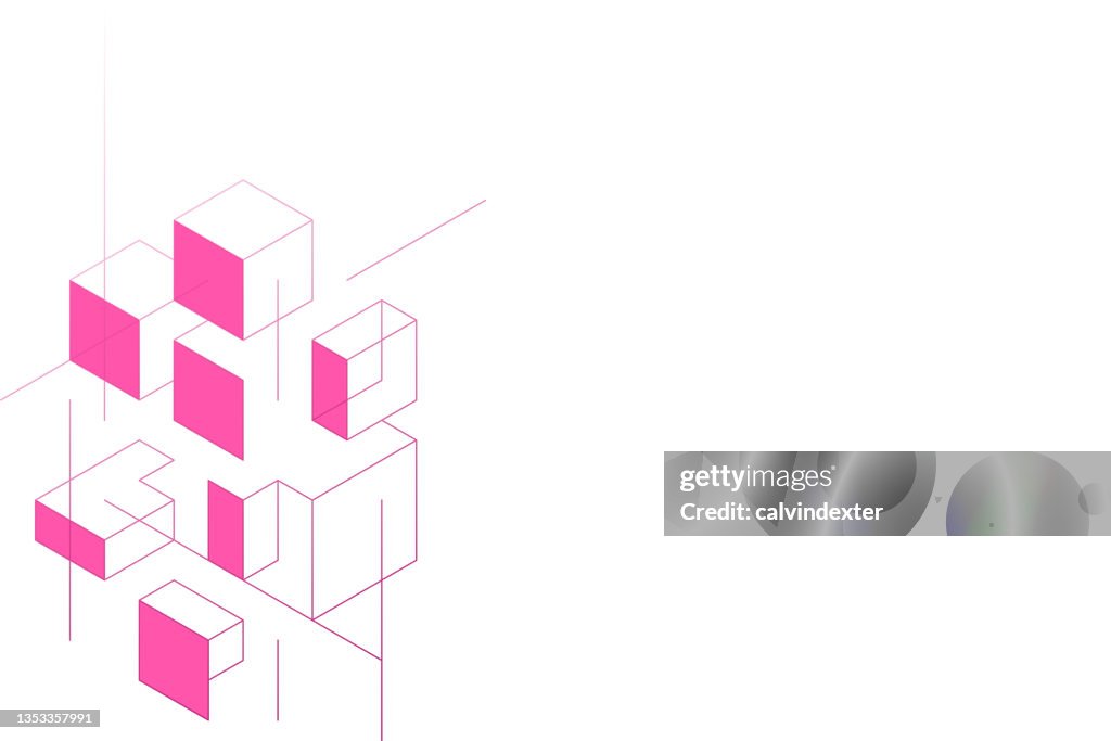 Fondo con formas y líneas de perspectiva isométrica