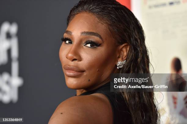 Serena Williams attends the 2021 AFI Fest - Closing Night Premiere of Warner Bros. "King Richard" at TCL Chinese Theatre on November 14, 2021 in...