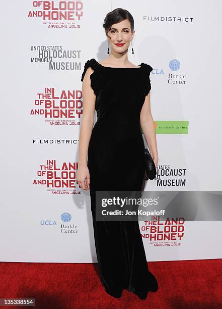 Actress Zana Marjanovic arrives at "In The Land Of Blood And Honey" Los Angeles Premiere on December 8, 2011 in Hollywood, United States.