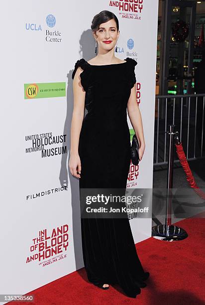Actress Zana Marjanovic arrives at "In The Land Of Blood And Honey" Los Angeles Premiere on December 8, 2011 in Hollywood, United States.