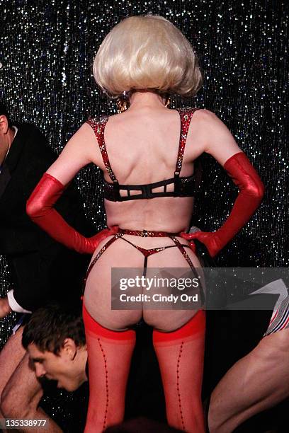 Amanda Lepore performs at Mike Ruiz's Birthday bash at the Industry Bar on December 8, 2011 in New York City.