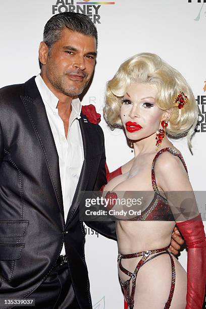 Mike Ruiz and Amanda Lepore attend Mike Ruiz's Birthday bash at the Industry Bar on December 8, 2011 in New York City.