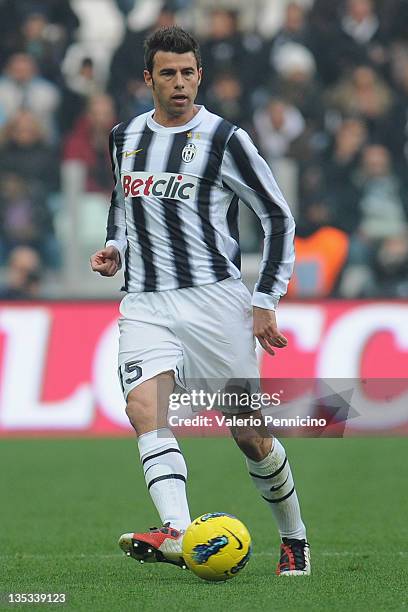 Andrea Barzagli of Juventus FC in action during the Serie A match between Juventus FC and AC Cesena at Juventus Stadium on December 4, 2011 in Turin,...