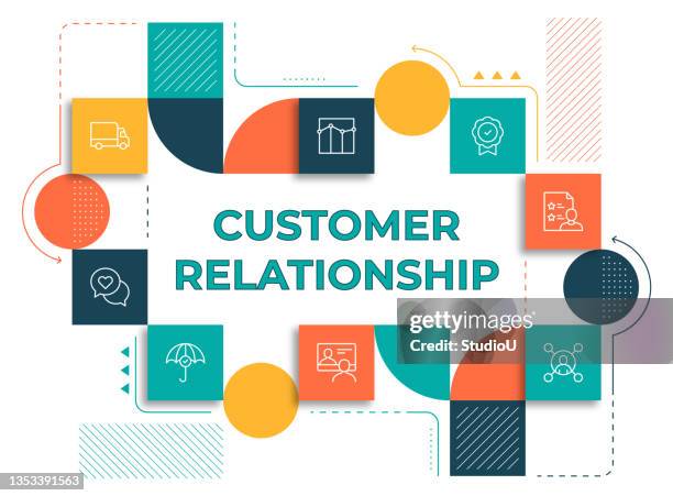 customer relationship web banner template - presentation template stock illustrations