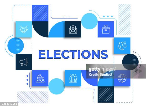 elections web banner template - us speaker stock illustrations