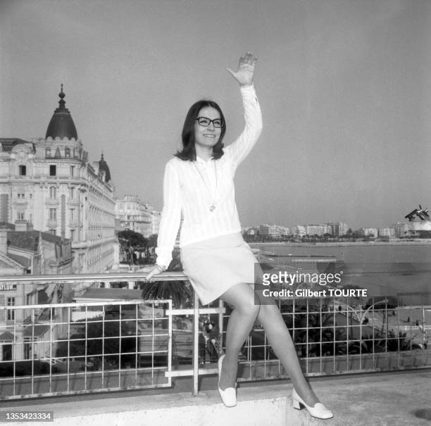 La chanteuse Nana Mouskouri lors du Festival de Cannes en mai 1969