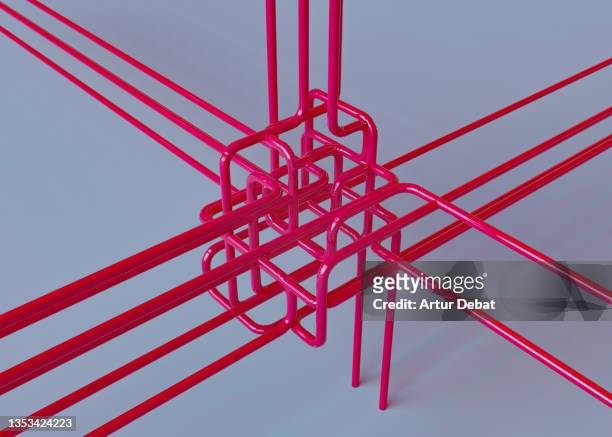 digital picture of system of pipes converging in a place from different directions. - complexity stock-fotos und bilder